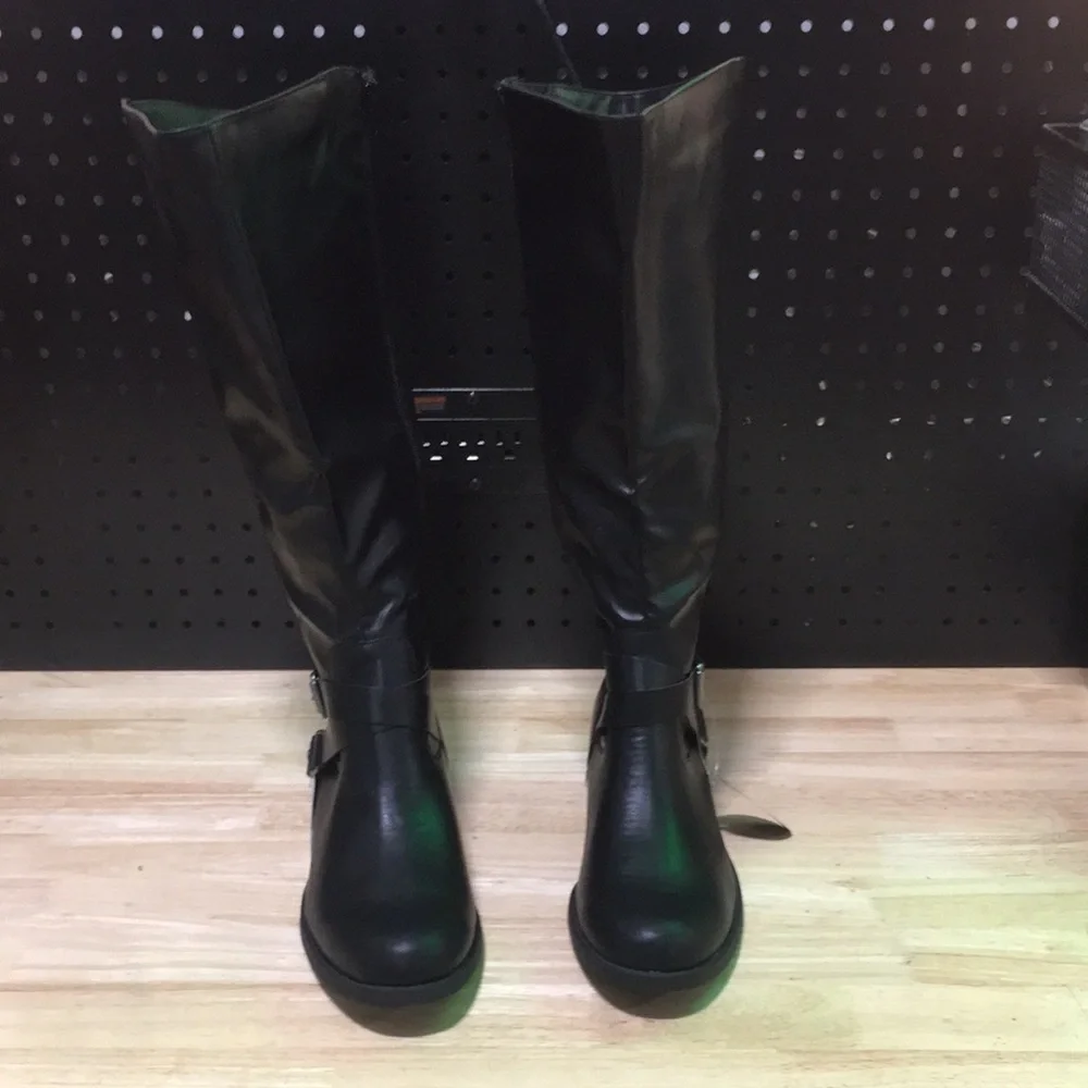 New WB Style & Co. Black Women's Mid-Calf Riding Boots